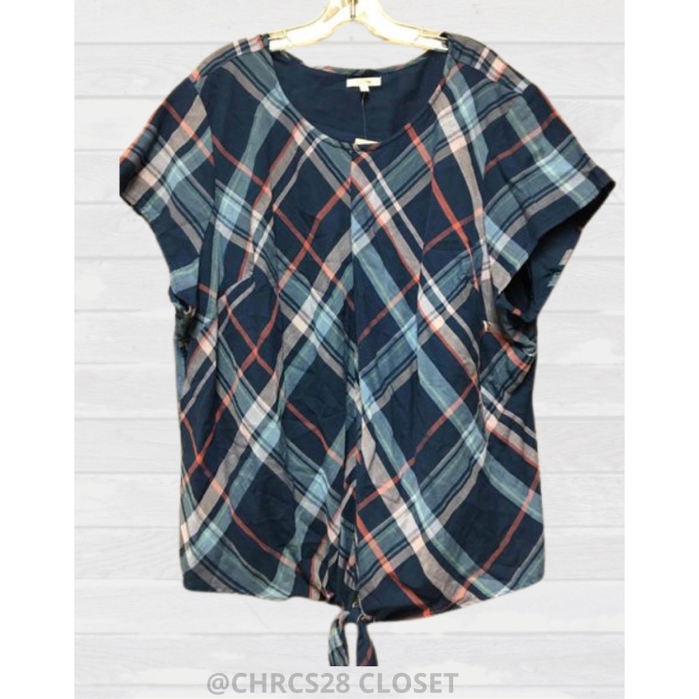 Maurices Tie-Front Plaid Shirt NWT